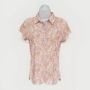 Daily Sports Short Sleeve Golf Polo Shirt Women's Size Medium Mesh Semi-Sheer